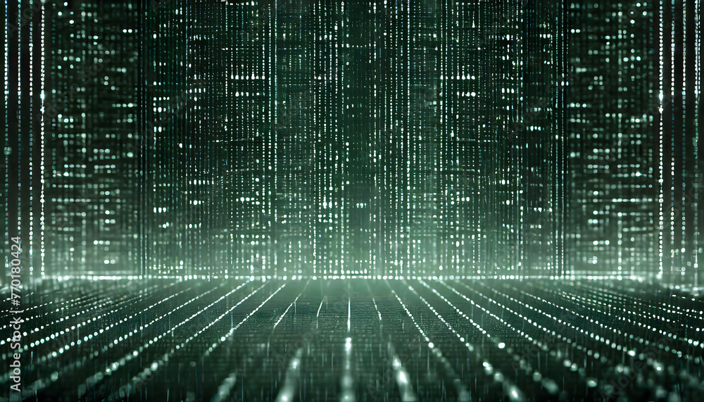 Futuristic Data Matrix background. Generative AI. Futuristic Data Matrix background. Generative AI.