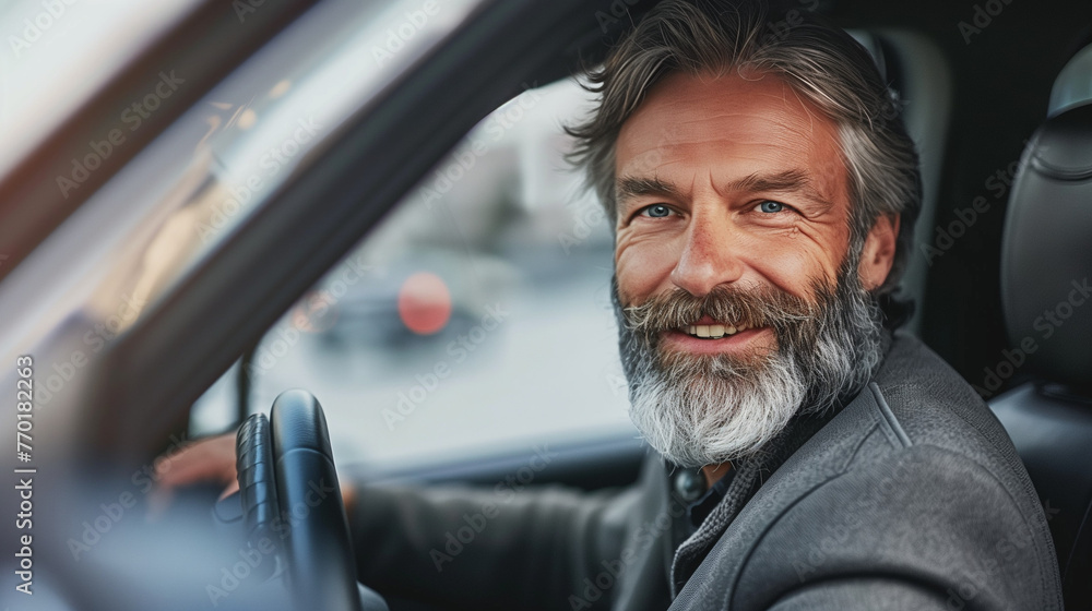 one mature senior man caucasian male drive car one mature senior man caucasian male drive car