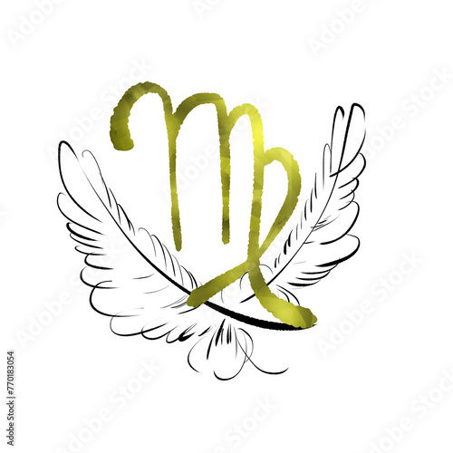 羽根と乙女座のシンボル