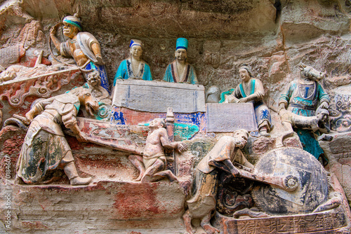 Ancient Buddhist Hillside Rock Carvings, Ten Austerities of Liu Benzun photo