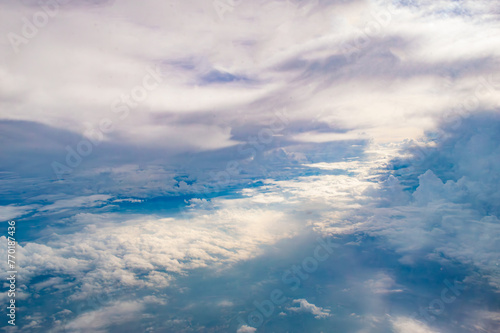 Bird eye view of altrostratus and altocumulus cloud photo