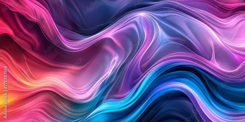 High detail, vivid colors that flow in a gentle wave of abstract elegance - obrazy, fototapety, plakaty 