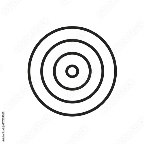 Target Icon, Black Outline, Goal or Focus Symbol