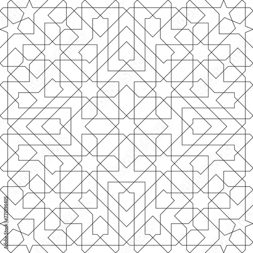 Seamless arabic ornament based on traditional arabic art. Geometric mosaic.	
 photo