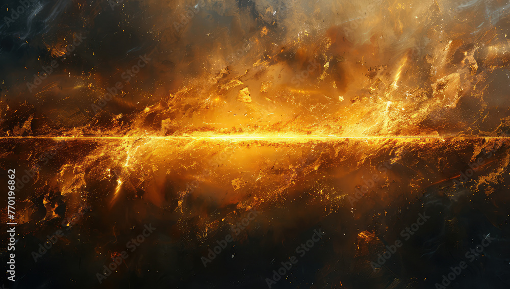 A massive explosion of golden light in space, cinematic. Created with Ai