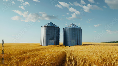 wheat field and barn , generative ai