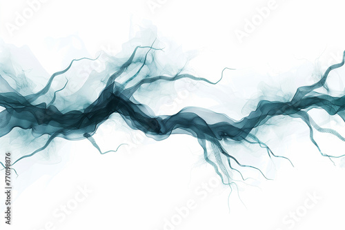 Abstract Smoke Waves, Flowing Aesthetic on White Background