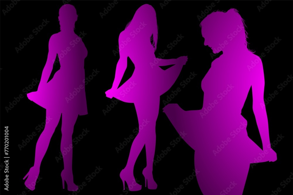 mujeres, ilustracion, vector, silueta, modelos, fashion, modelos, moda, pose mujeres, ilustracion, vector, silueta, modelos, fashion, modelos, moda, pose