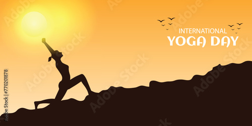 international yoga day banner design vector file