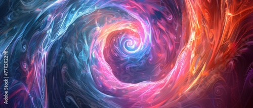 Abstract swirl background art in illustration space geometry. Background consists of fractal multicolor texture and is suitable for use in projects on imagination  creativity and design.