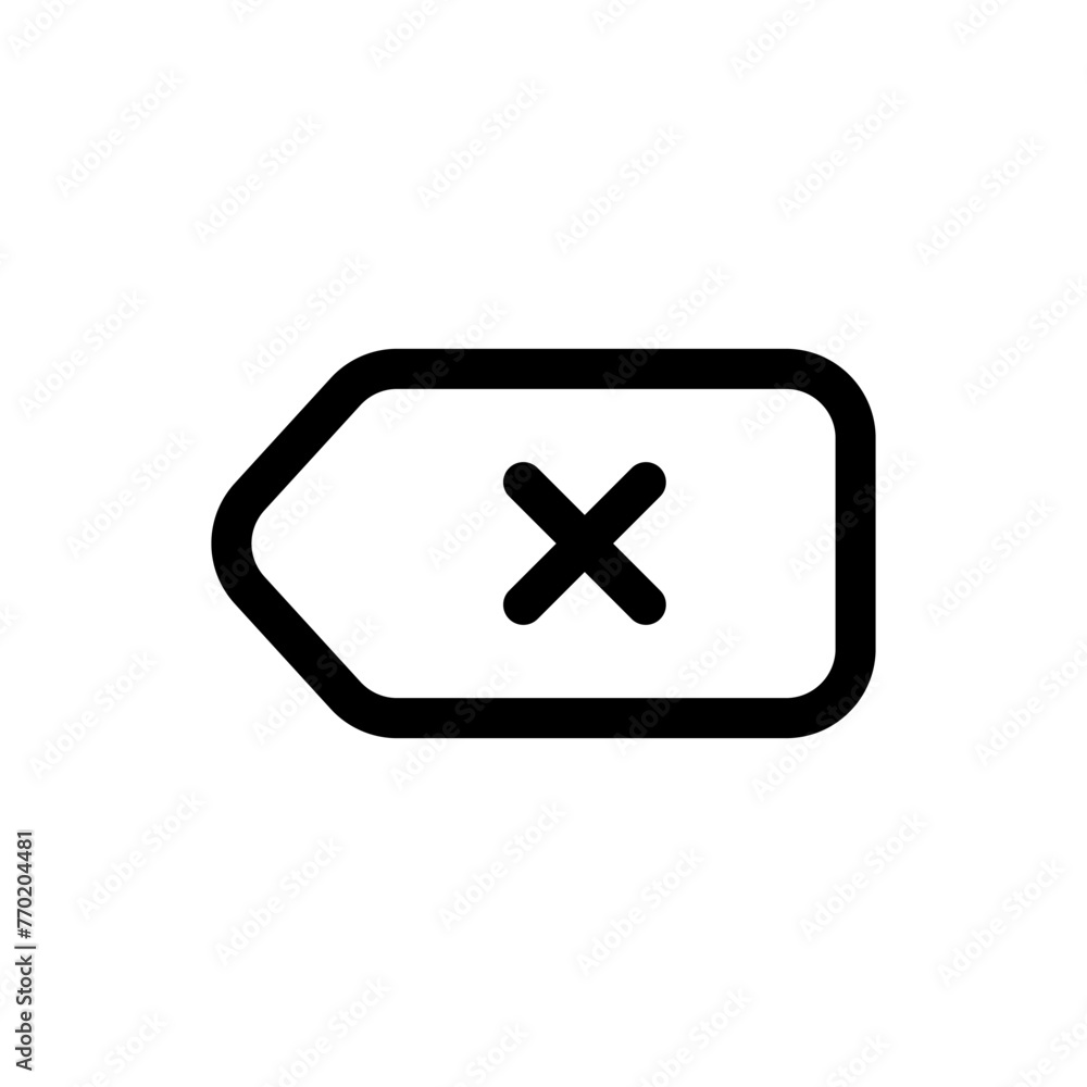 Backspace icon in trendy outline style isolated on white background. Backspace silhouette symbol for your website design, logo, app, UI. Vector illustration, EPS10. Backspace icon in trendy outline style isolated on white background. Backspace silhouette symbol for your website design, logo, app, UI. Vector illustration, EPS10.