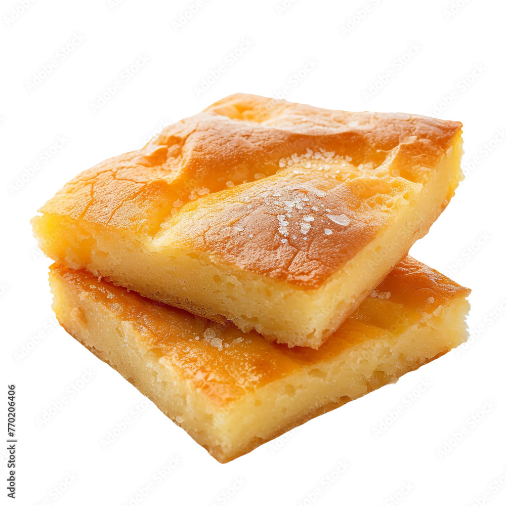 Sweet Basbousa isolated on white background Sweet Basbousa isolated on white background