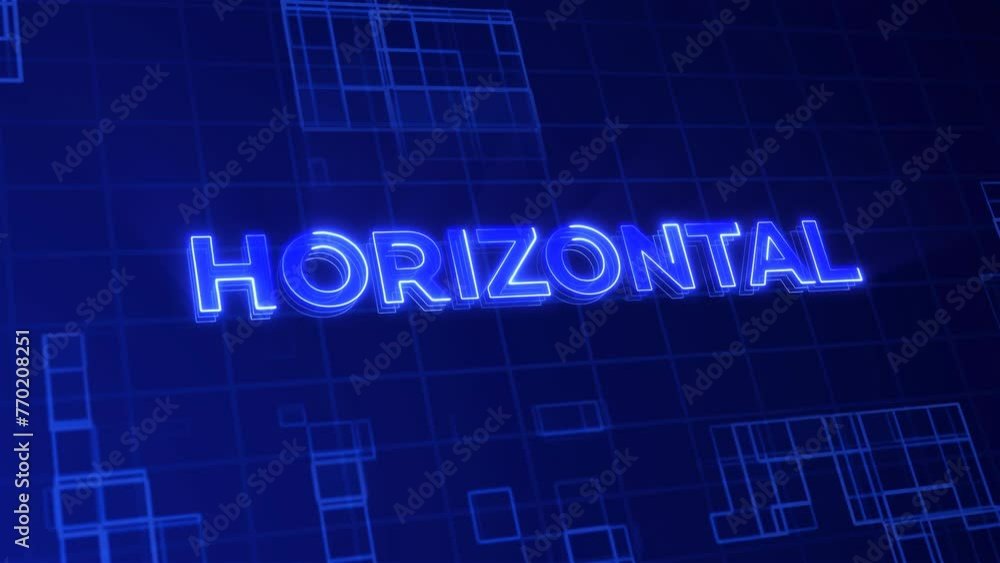 HORIZONTAL word Neon text effect digital lettering with high tech or futuristic typography HORIZONTAL word Neon text effect digital lettering with high tech or futuristic typography