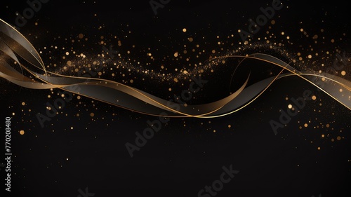 ethereal gold glitter trails background