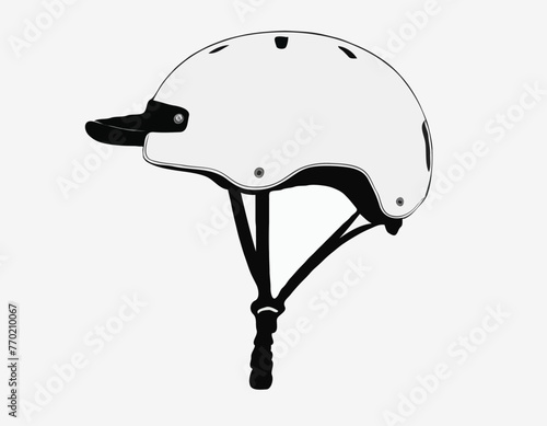 Casque de vélo, casque de skateboard sur fond blanc