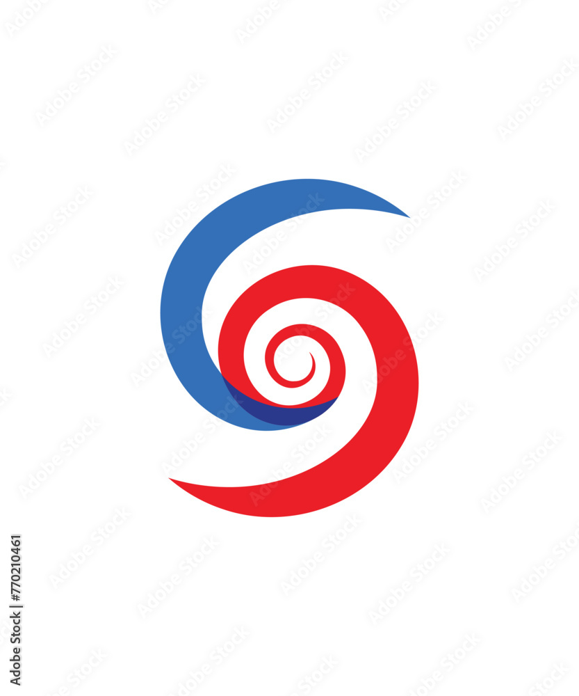 Letter S logo design of a vortex