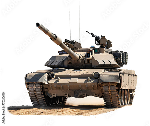 M1 Abrams tank, png isolated on a transparent background