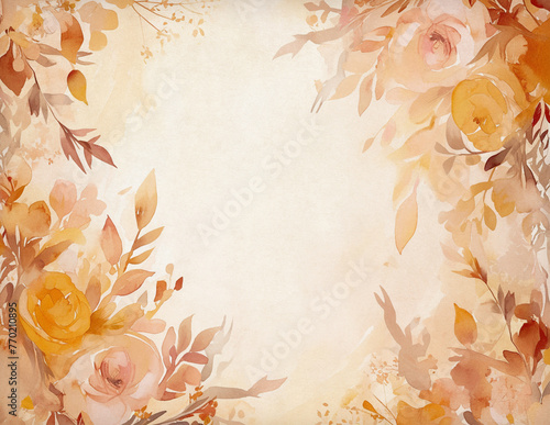 Brownish Floral paper texture background