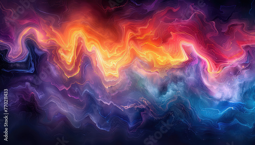 Abstract colorful background with swirling fluid shapes, creating an ethereal and dreamy atmosphere. Created with Ai