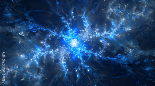 Cosmic Blue Nebula and Starfield Wallpaper Background