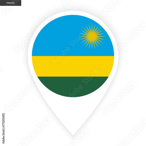 Free Download Rwanda marker icon with white border isolated on white background. Rwanda pin icon on white background. - GFXLoad