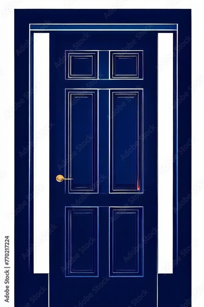 Open and closed door. Retro style. Front Doors Open and closed door. Retro style. Front Doors