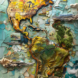earth globe navigating a fragmented landscape