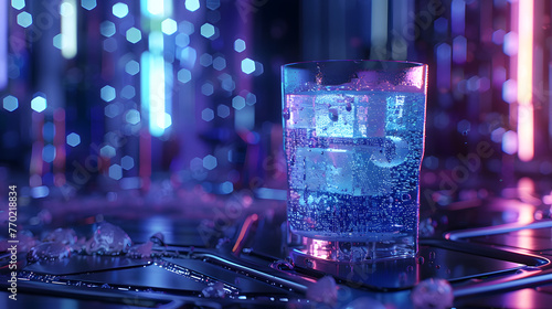 The futuristic cyber bar fizz combines technology and bubbly drinks