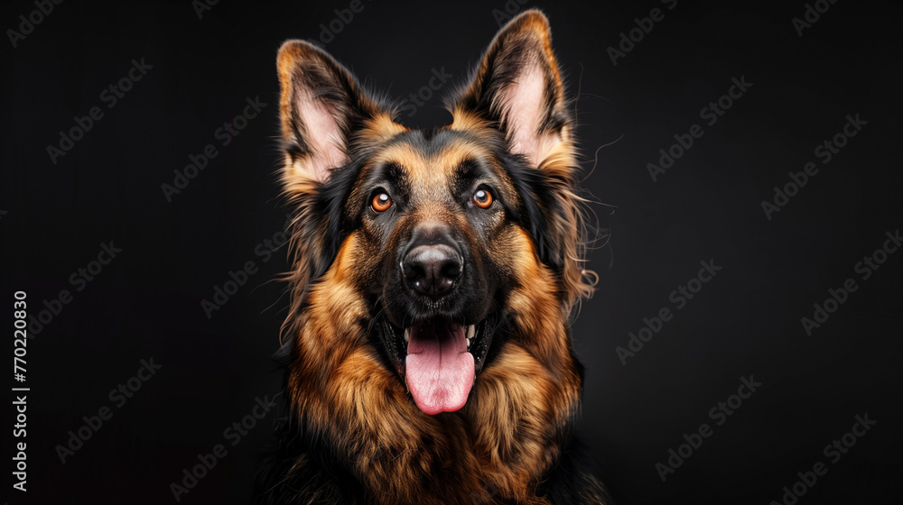German shepherd portrait in a studio, dog lover, dog breed German shepherd portrait in a studio, dog lover, dog breed