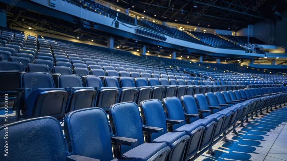 Naklejka premium The seats are strategically positioned to ensure clear sightlines for all spectators.