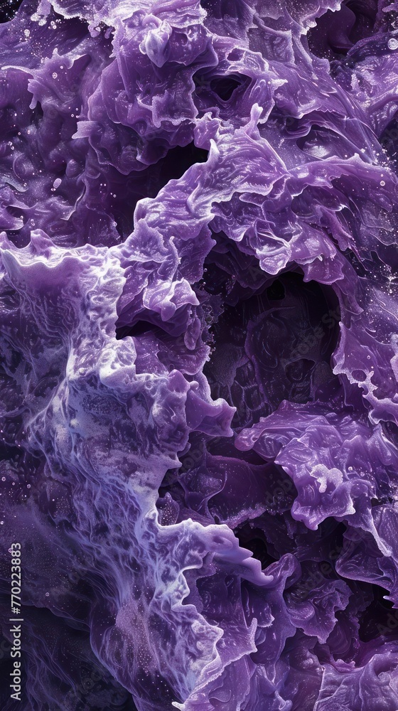 a close-up view of a purple rock formation, with a unique texture and color a close-up view of a purple rock formation, with a unique texture and color
