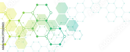 Background image of hexagonal technology, molecular structure concept or scientific engineering.