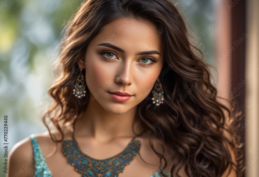 A Portrait Of Breathtakingly Gorgeous, Exotic, Beautiful Woman.
A Portrait Of Breathtakingly Gorgeous, Exotic, Beautiful Woman.