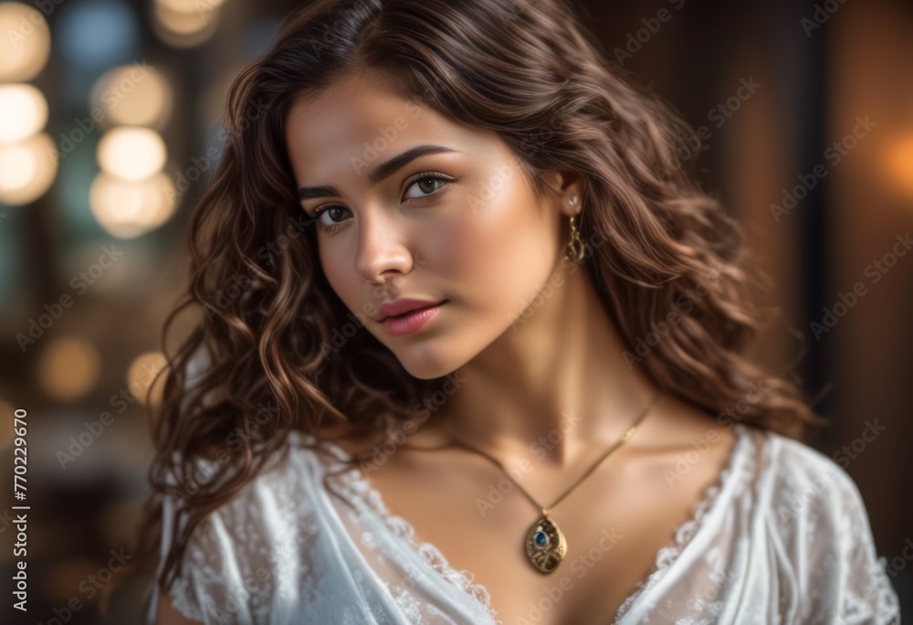 A Portrait Of Breathtakingly Gorgeous, Exotic, Beautiful Woman.
A Portrait Of Breathtakingly Gorgeous, Exotic, Beautiful Woman.