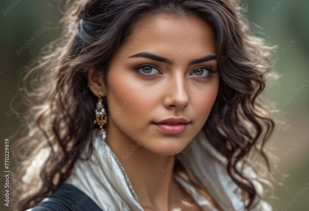 A Portrait Of Breathtakingly Gorgeous, Exotic, Beautiful Woman.
A Portrait Of Breathtakingly Gorgeous, Exotic, Beautiful Woman.