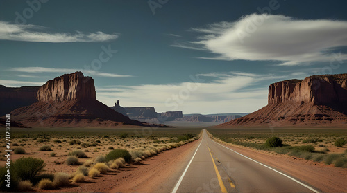 Highway 89, Navajo Indian Reservation, Navajo County, Arizona, USA.generative.ai photo