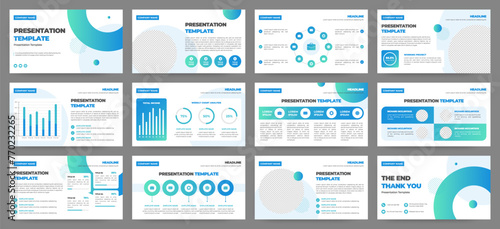 Modern presentation slide templates. Infographic elements template set for web, print, annual report brochure, business flyer leaflet marketing and advertising template. Vector Illustration.