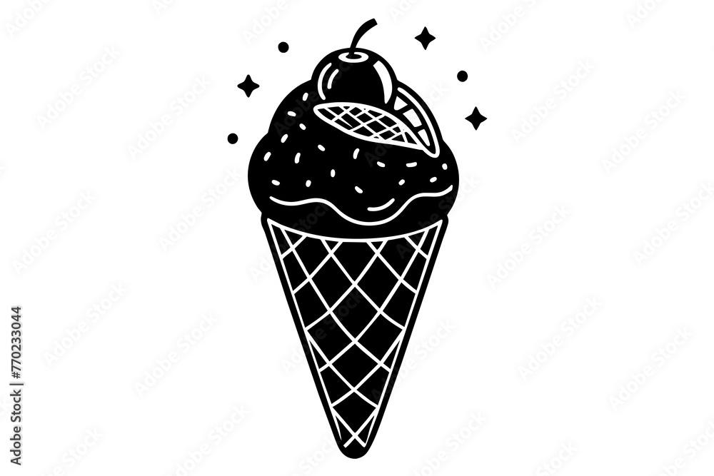 ice cream silhouette vector illustration ice cream silhouette vector illustration