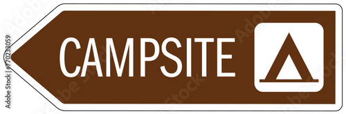 Campground directional sign campsite