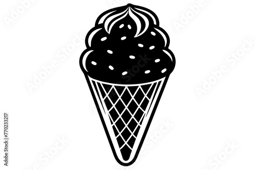 ice cream silhouette vector illustration