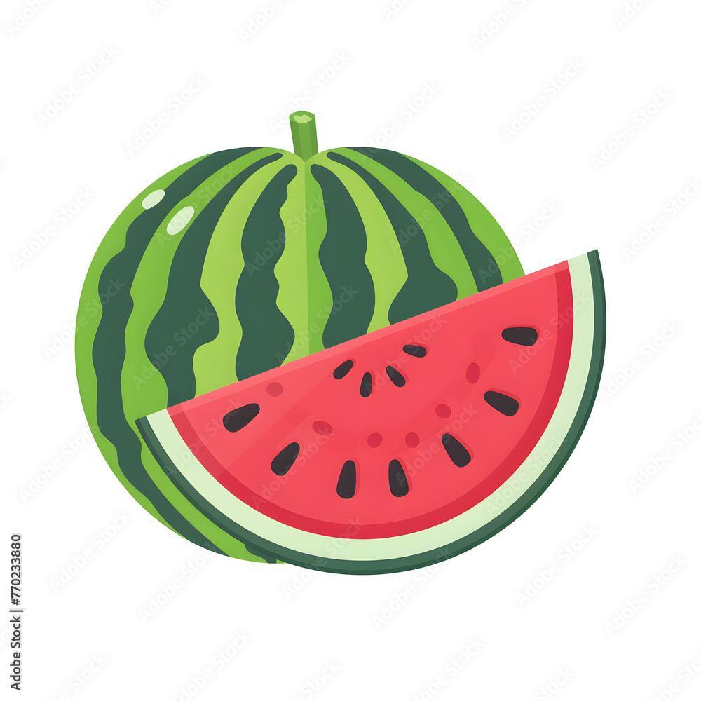 Watermelon cut out isolated on white background or transparent PNG Watermelon cut out isolated on white background or transparent PNG