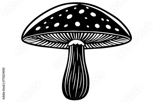mushroom food silhouette vector illustration