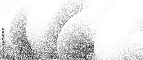 Stippled wavy sand grain background. Grunge curved gradient wave. Gritty noise dotwork wallpaper. Black dots, speckles, particles or granules texture. Vector abstract fluid gritty backdrop overlay
