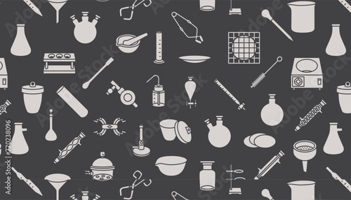 Chemistry and laboratory seamless pattern.