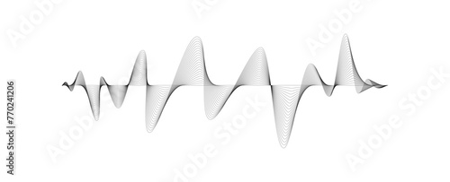 Abstract flowing wavy lines. Colorful dynamic wave. Vector design element for concept of music, party, technology, modern. radio frequency modulation, random sound wave. vector illustration