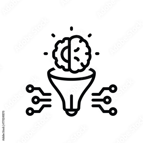 Black line icon for innovation