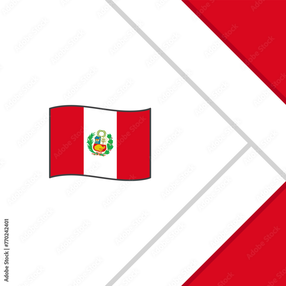 Peru Flag Abstract Background Design Template. Peru Independence Day Banner Social Media Post. Cartoon