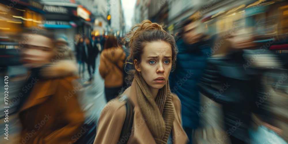 The blurred motion of people's faces on a busy street, beige hues, and captivating gazes. The blurred motion of people's faces on a busy street, beige hues, and captivating gazes.
