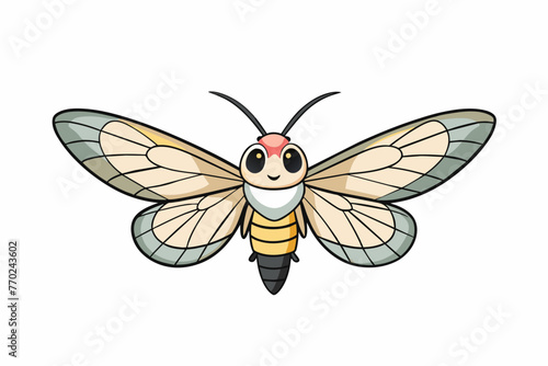 lined moth silhouette vector illustration