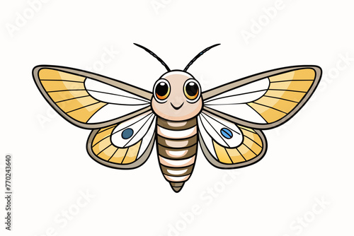 lined moth silhouette vector illustration